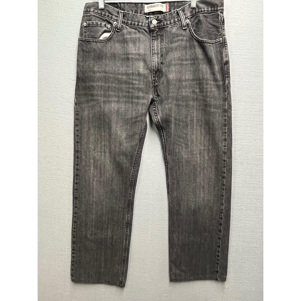 VTG Levi's 505 36x30 Straight Fit Black Gray Faded Denim Jeans Y2K